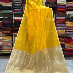 Maheshwari Silver Zari Line Saree