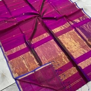 Maheshwari Small Border Zari Line Buti Saree