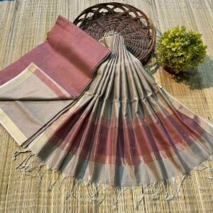 Maheshwari Rewa Border Top & Dupatta Dress Material