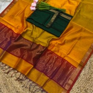 Maheshwari Shaded Buti Top & Dupatta Dress Material