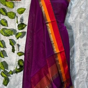 Maheshwari Multi Border Top & Dupatta Dress Material