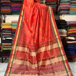 Maheshwari Teen Kila Print Saree